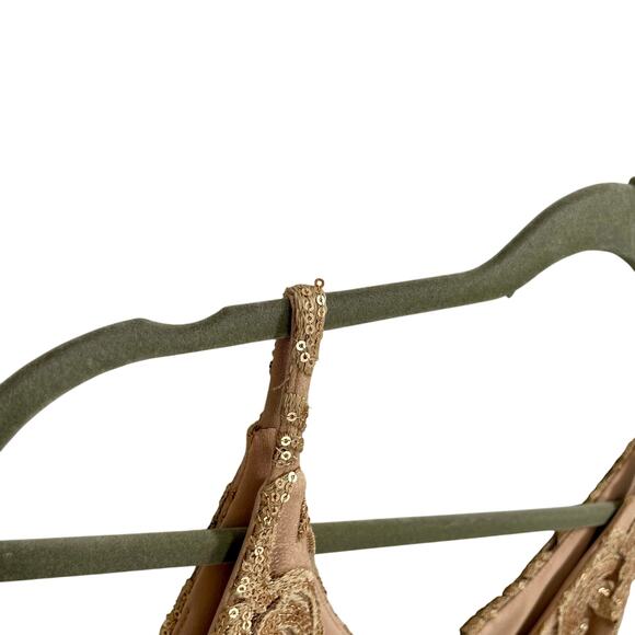 Dress the Population Women's Gold Sequin Blair Fit-&-Flare Midi Dress ; Large - Picture 9 of 15